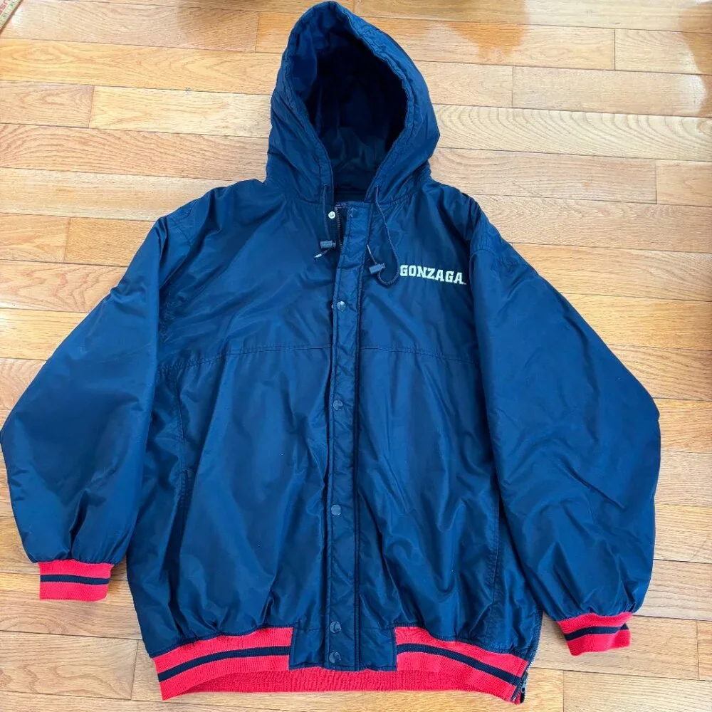 Vintage‎ Champs Gonzaga Bulldogs Jacket Mens XL NCAA Full Zip Embroidered Nylon